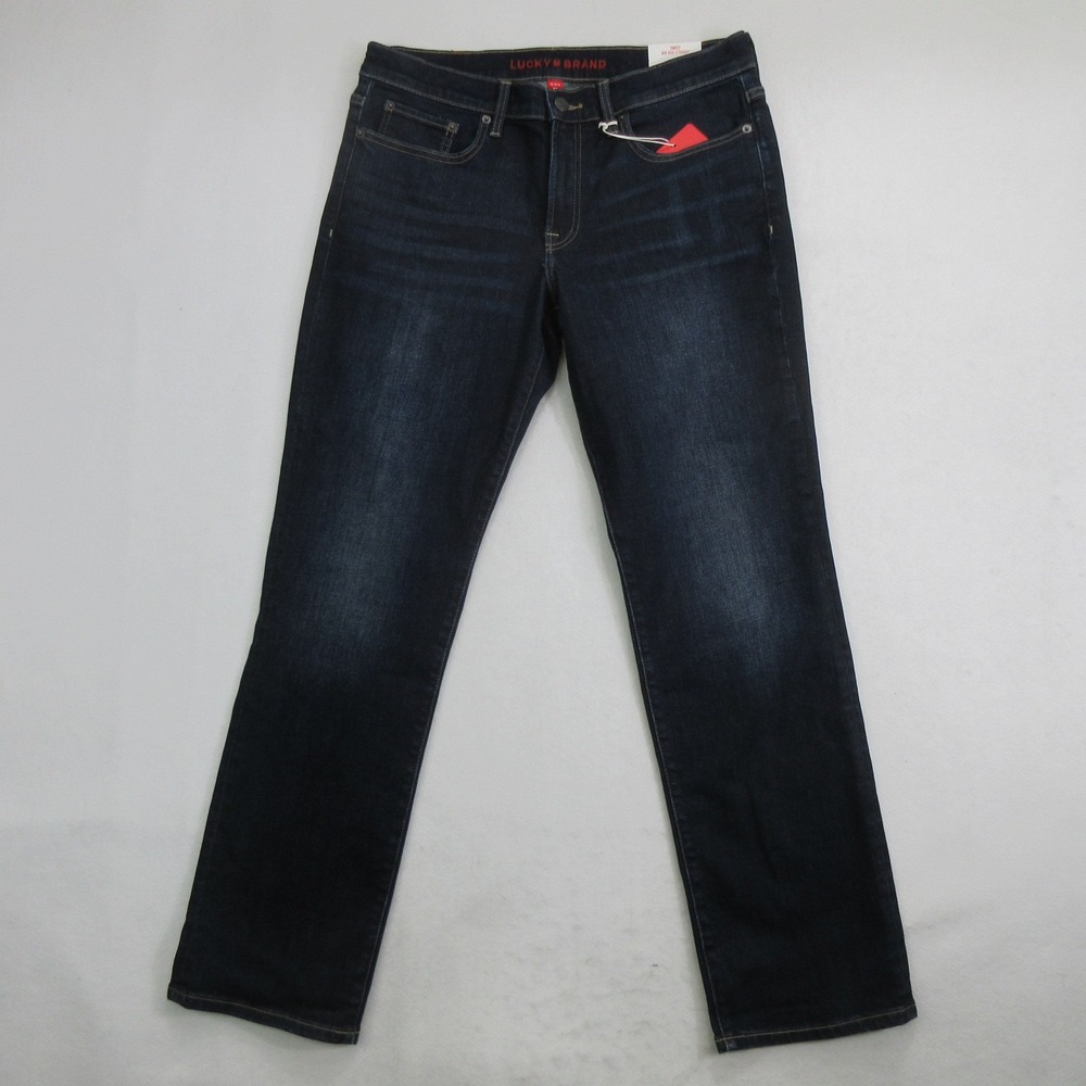 Lucky Brand Women's Jeans 12/31 R Sweet Mid Rise Straight Dark Blue Wash Denim N